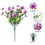 Close-up of lifelike UV resistant flower bouquet set of 6 for colorful outdoor by IPOPU