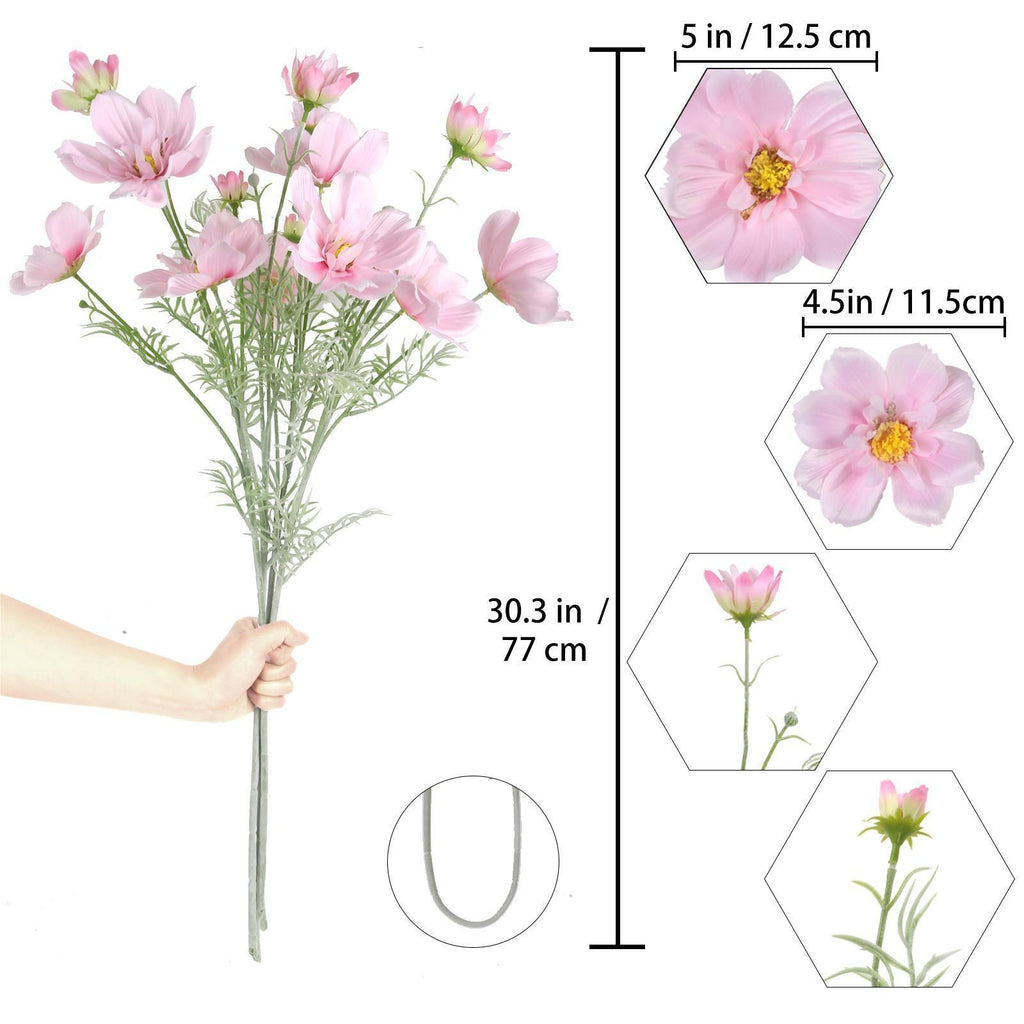 Long Stem Artificial Cosmos Daisy Flowers 30 Inch | Wedding Tall Vase Party Table Centerpiece & Home Decor in 8 Colors