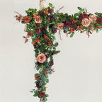 5FT Artificial Rose Flower Runner Rustic Garland | Wedding Table Ceremony Arch Boho & Party Decor in Orange
