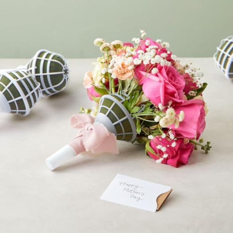 DIY Wedding Bouquet Holder Foam Handle Set of 6 | Bridal Floral Arrangement Base for Fresh & Artificial Flowers