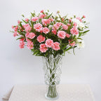 Artificial Carnation Flowers with Stems 2pcs | Wedding Home Table Centerpiece & Floral Arrangement in White Yellow Red Pink 6 Colors
