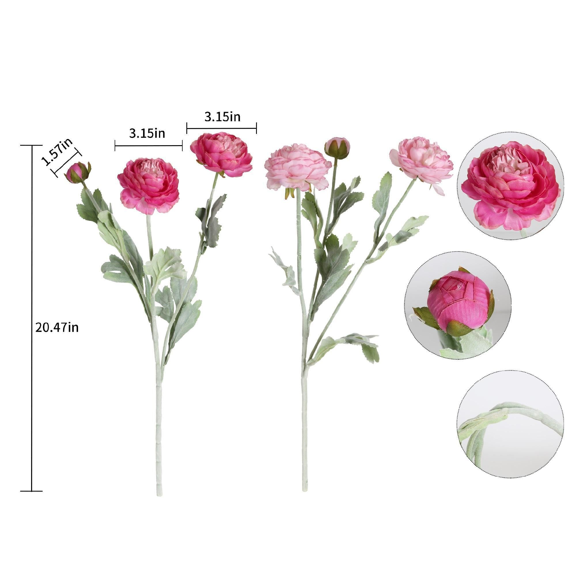 Artificial Peony Rose Combo Bouquet 6pcs | Home Table Wedding Party & Farmhouse Decor in Mix Pink Pink Red Pink White