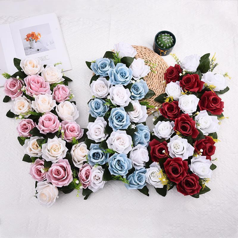 Artificial Rose Floral Arrangement | Wedding Table Centerpiece Dining Table Birthday Party & Home Decor in Pink Red Blue Black