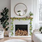 Faux Lemon Greenery Garland with Green Leaves | Artificial Vine for Front Door Wall Party Table & Home Decor in Style A B C