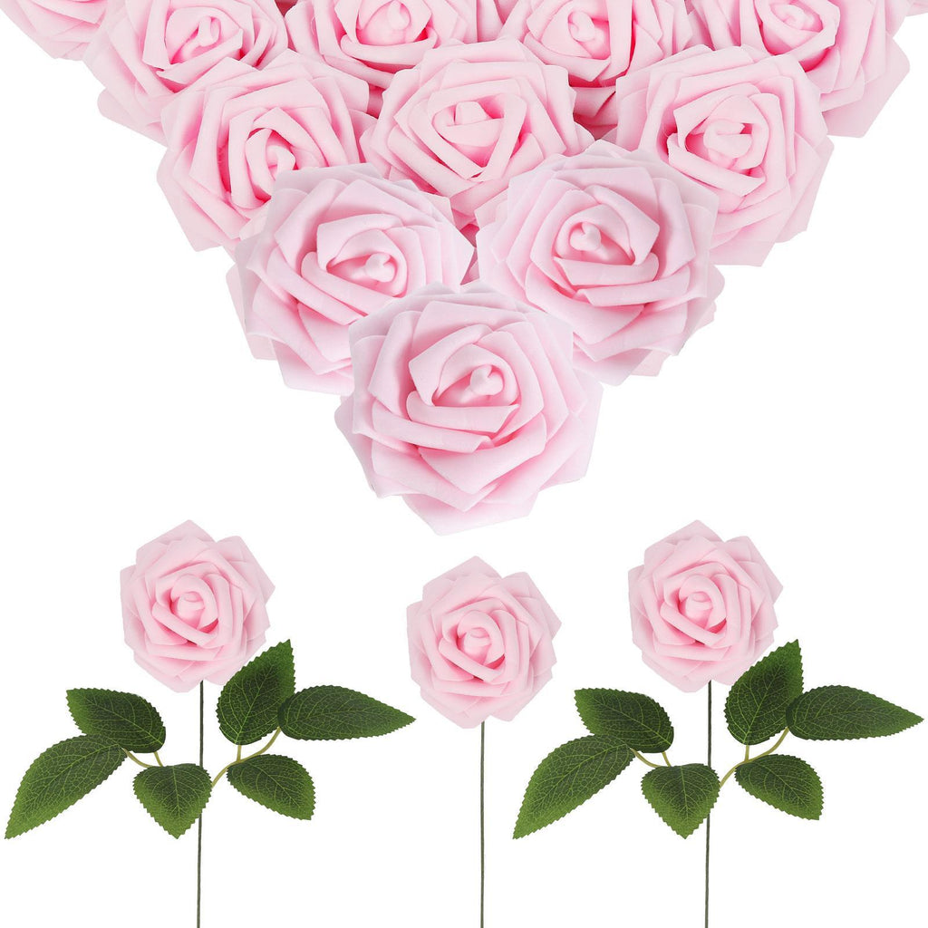 Foam Rose Heads Bulk 30pcs | DIY Wedding Baby Shower Centerpiece Party Home Decor Halloween & Valentine in 17 Colors