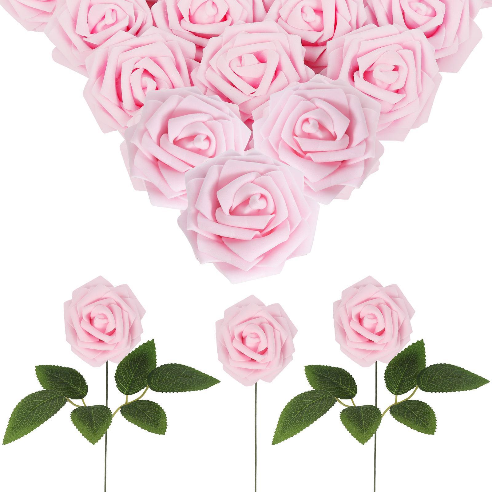Foam Rose Heads Bulk 30pcs | DIY Wedding Baby Shower Centerpiece Party Home Decor Halloween & Valentine in 17 Colors