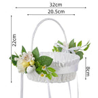 Simulation Flower Basket Centerpiece | Wedding Anniversary Holiday Banquet & Party Decor in Pink White Green Purple