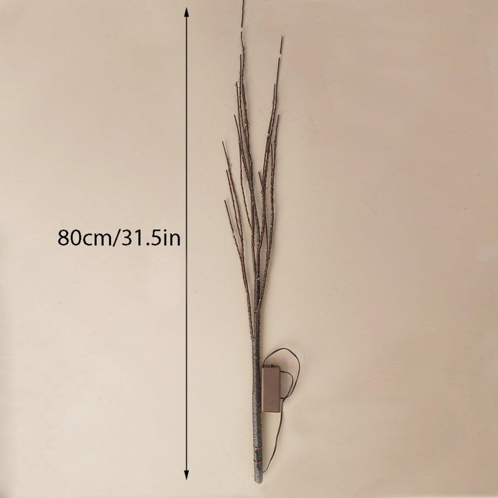 Lighted Brown Willow Branches 2PCS | 31" 50 LED Warm White with Timer & Dimmer for Holiday Wedding & Home Decor