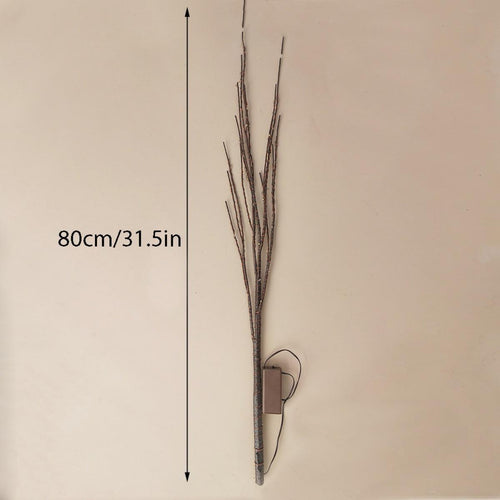 Lighted Brown Willow Branches 2PCS | 31" 50 LED Warm White with Timer & Dimmer for Holiday Wedding & Home Decor