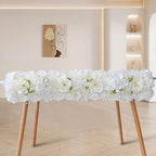 Artificial Orchid Hydrangea Flower Row Wall Panels Set of 2 | Wedding Backdrop Party Decor in White Pink Red