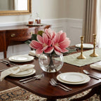 Artificial Magnolia Flowers in Glass Vase with Fake Water | Home Decor Bathroom Office Centerpiece