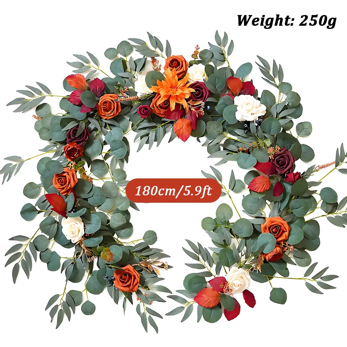 1PC 5.9FT Artificial Eucalyptus Garland With Flowers Fake Greenery Floral Vine Garland For Wedding Table Centerpieces Fall Thanksgiving DecorationsArtificial Garland1PC 5.9FT Artificial Eucalyptus Garland With Flowers Fake Greenery Floral Vine Garland For Wedding Table Centerpieces Fall Thanksgiving DecorationsIPOPU