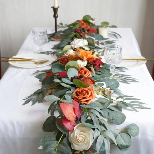 1PC 5.9FT Artificial Eucalyptus Garland With Flowers Fake Greenery Floral Vine Garland For Wedding Table Centerpieces Fall Thanksgiving DecorationsArtificial Garland1PC 5.9FT Artificial Eucalyptus Garland With Flowers Fake Greenery Floral Vine Garland For Wedding Table Centerpieces Fall Thanksgiving DecorationsIPOPU
