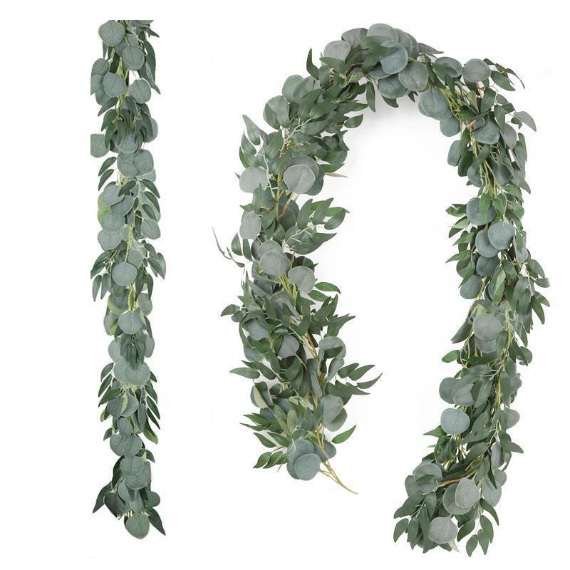 Artificial eucalyptus willow garland 6.5ft for wedding arch backdrop table centerpiece decor