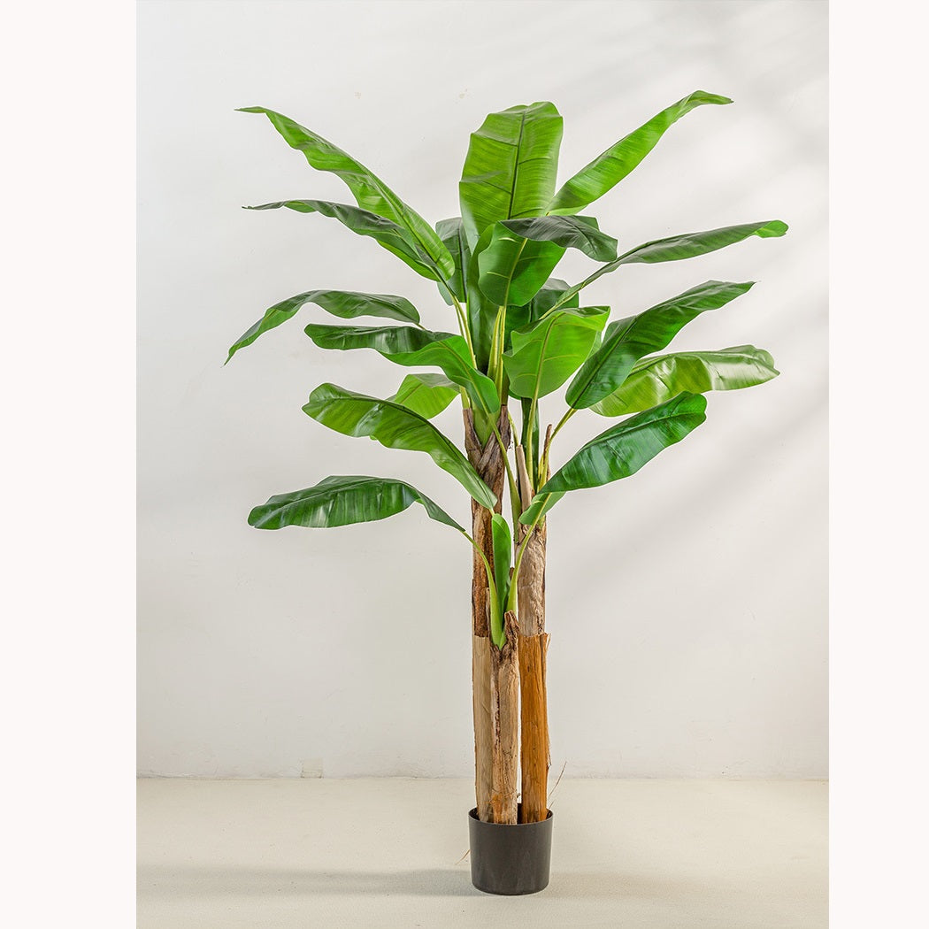Simulated green plants, large floor-standing banana tree bonsai, indoor and outdoor decorative ornaments, fake plants, banana tree bonsai