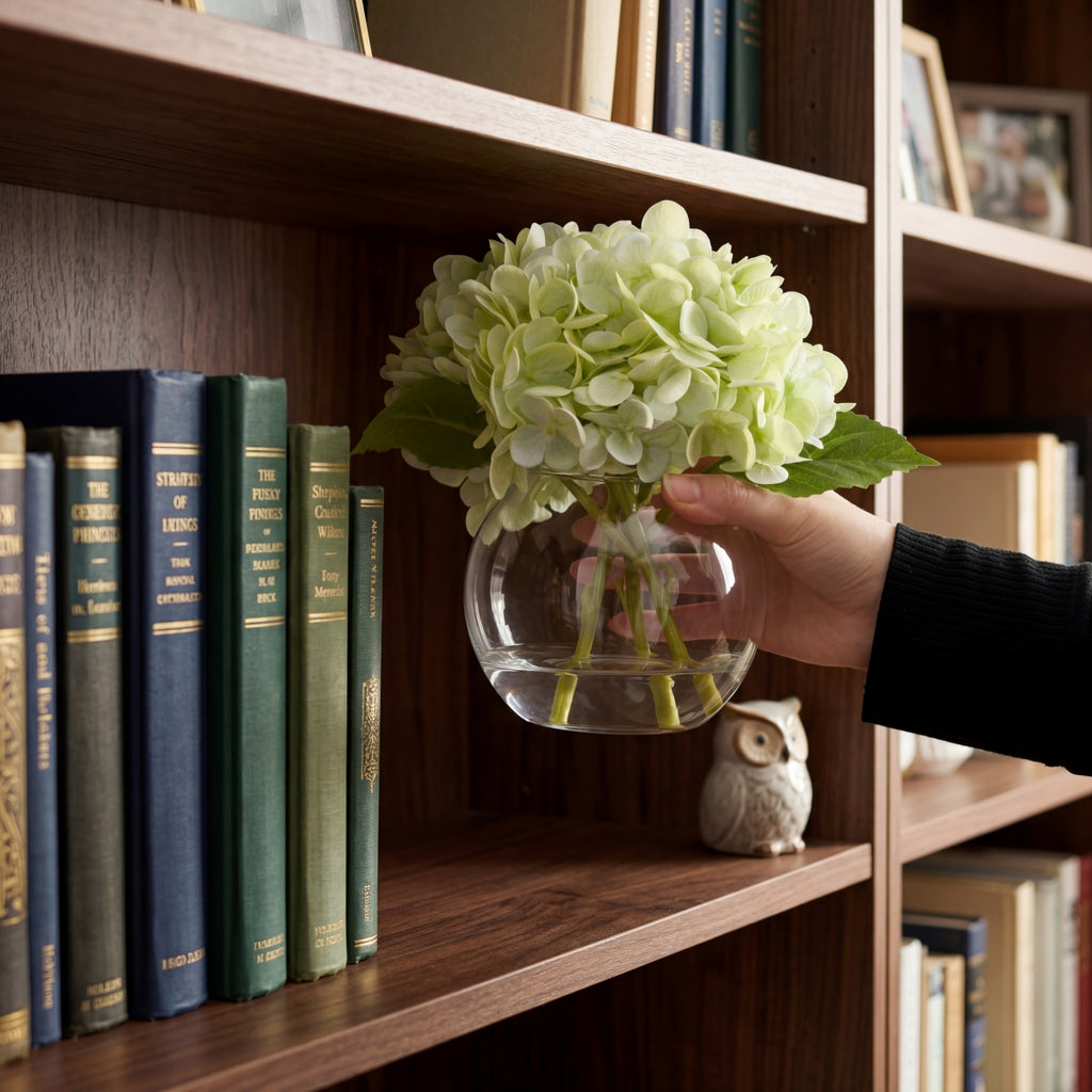Artificial Hydrangea Flowers in Vase | Premium Faux Hydrangea for Home Decor Coffee Table Wedding DIY