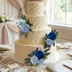 Cake Topper Flowers | 3PCS Pre-Made Floral Cake Decorations for Wedding Birthday Baptism Baby Shower