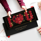 Scented Soap Rose Petals Gift Set with LED Lights in Box | Birthday Anniversary Valentine's Day Gift for Women in Red Pink Purple