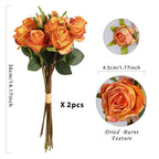 Artificial Rose and Peony Flower Bunches 2 Packs | DIY Wedding Arrangements Home Decor & Event Displays in Pink Red Purple White Orange Champagne