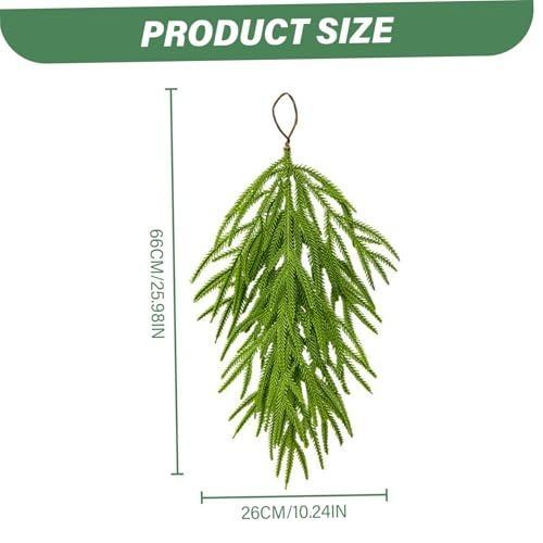 Artificial Soft Rubber Pine Needle Christmas Decor | Wreath Garland Vine & Wall Hanging for Front Door Porch Window Mantel Indoor Outdoor Holiday