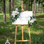 Rustic Artificial Flowers Wedding Arch Welcome Sign Decorations | Birthday Anniversary Ceremony in Yellow White Green Pink Orange Purple Blue Red