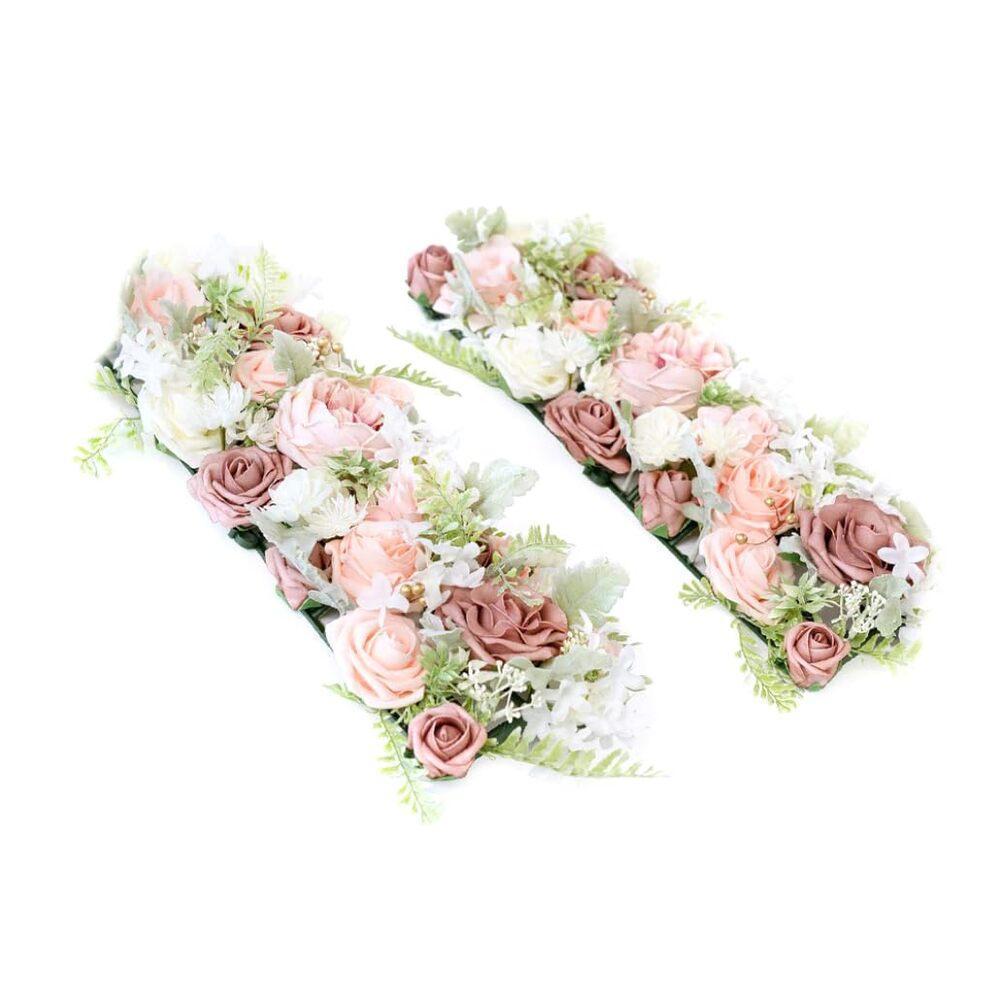 Artificial Floral Swag Garland | Wedding Arch Table Runner Centerpiece & Party Backdrop Decor in White Wine Red Pink Blue Beige