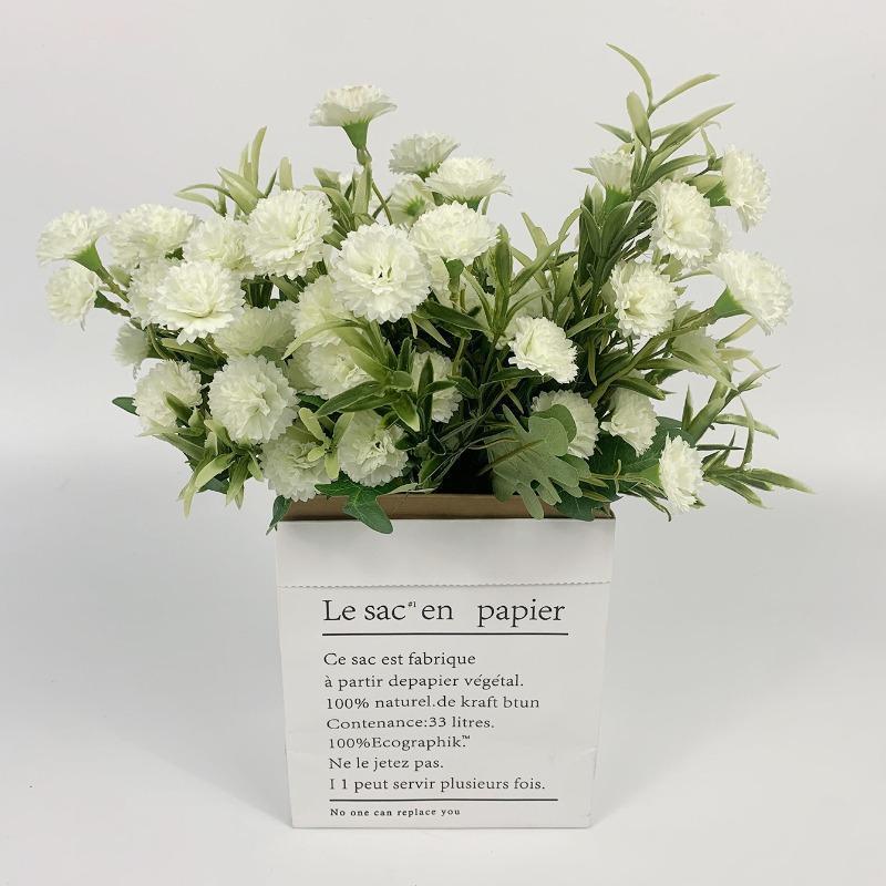 Artificial Carnation Bouquet 4pcs White | Countryside Style Mother's Day Home Decor Birthday & Anniversary Gift