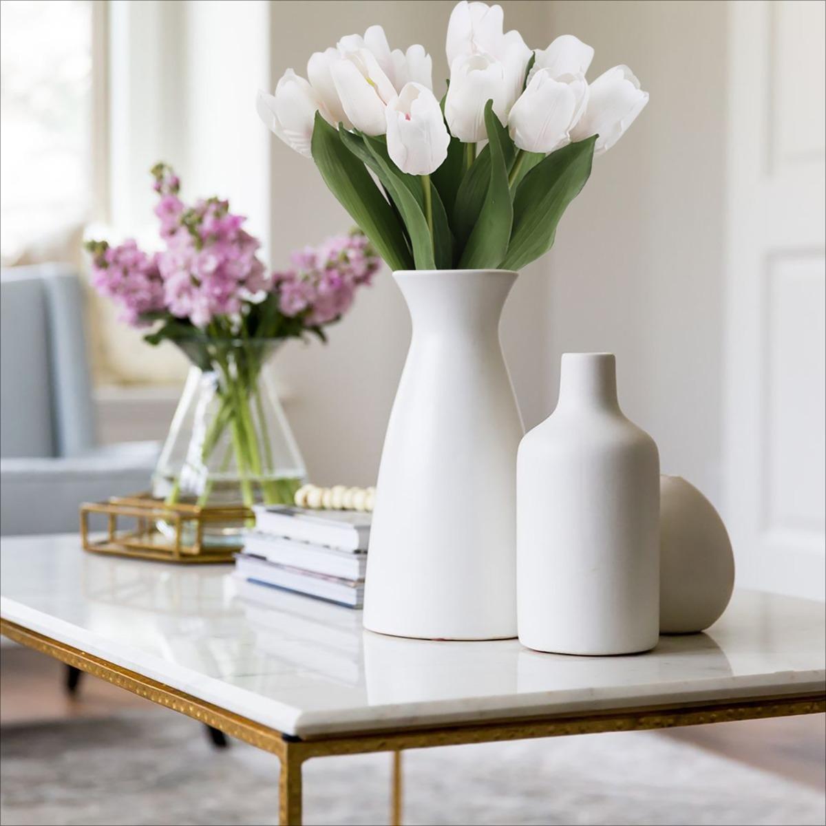 Tulip Flower 6pcs Home Living Room Wedding Decoration Tulips Fake Flowers Home Garden Decor