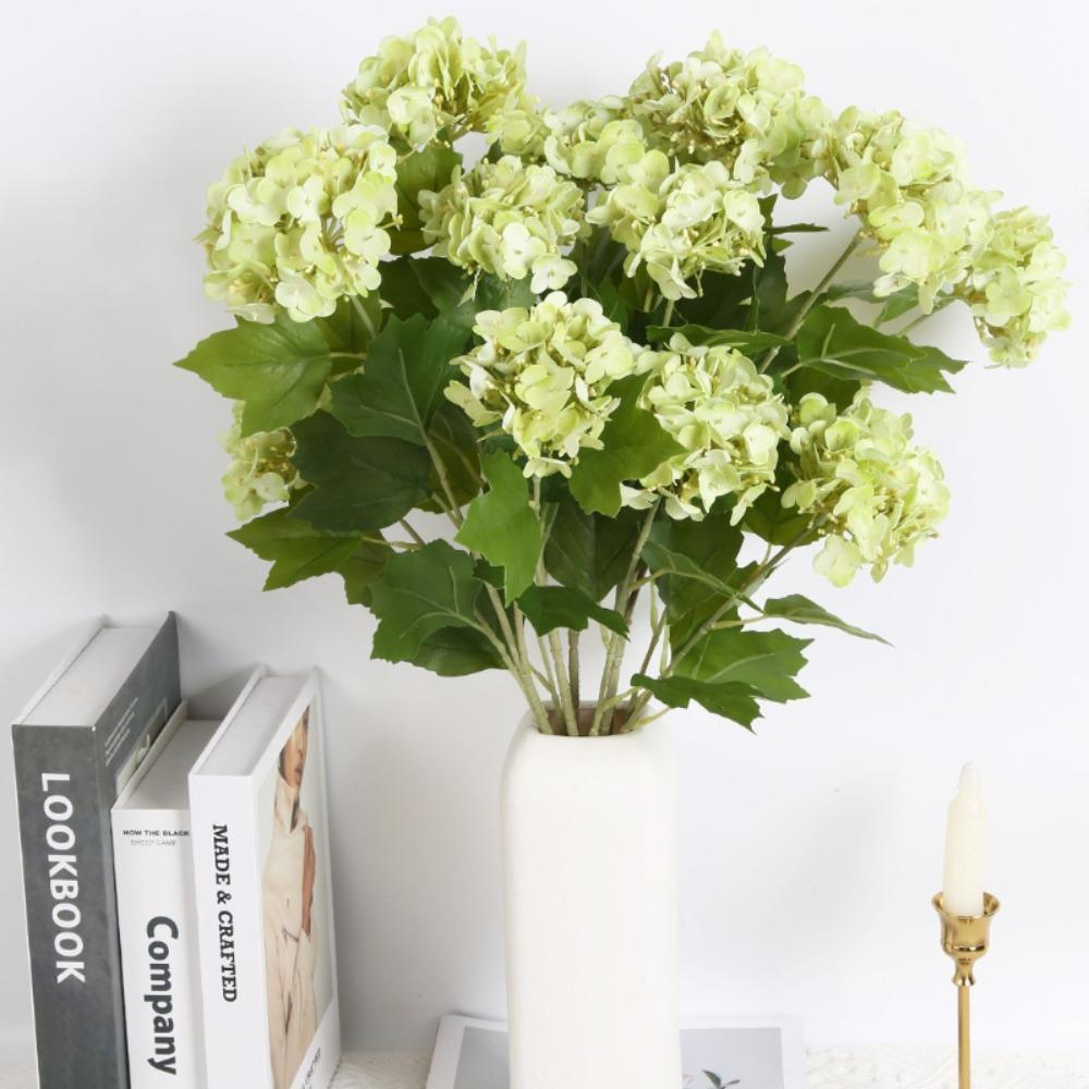 Faux Hydrangea Blooms 5pcs Artificial Flowers | Home Office Wedding Party & Table Centerpiece Decor in 7 Colors
