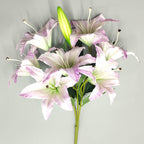 Artificial Long Stem Tiger Lily Flowers | Pink Faux Blooms for Home Hotel Wedding & Party Arrangement Display