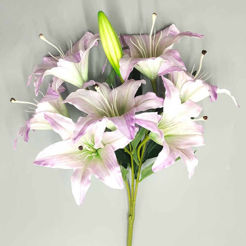 Artificial Long Stem Tiger Lily Flowers | Pink Faux Blooms for Home Hotel Wedding & Party Arrangement Display