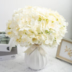 Real Touch Faux Hydrangea Flowers with Stems 10pcs | Wedding Home Party Easter & Graduation Decor in Beige White Pink Blue 8 Colors