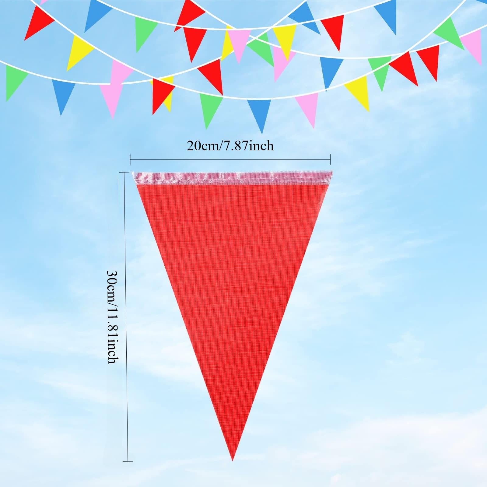 Colorful Pennant Banner Flags Bulk Garland | Triangle Bunting for Birthday Party Carnival Grand Opening & Outdoor Events