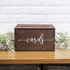 Wooden Wedding Card Box with Slot and Lid | Rustic Reception Gift Money & Card Holder Keepsake