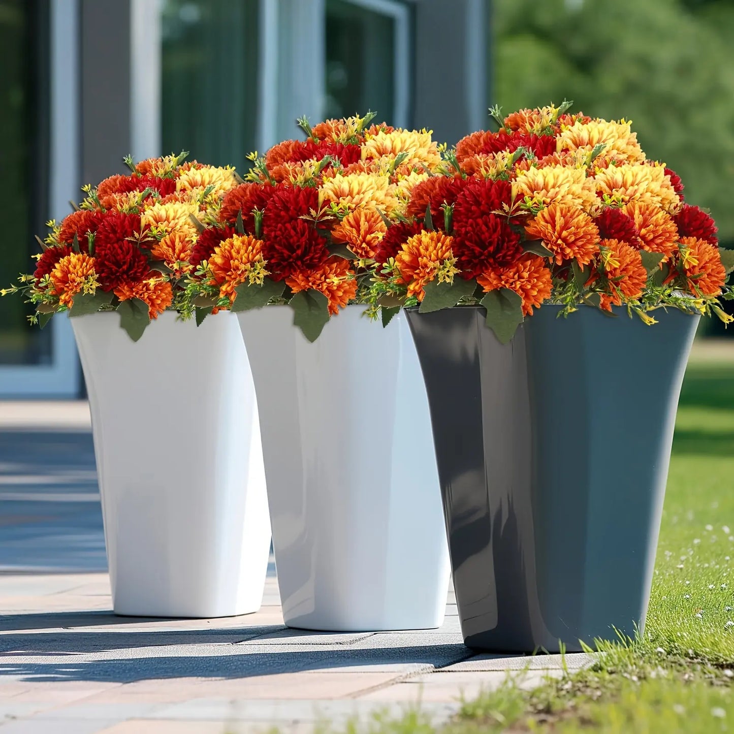8pcs Fall Orange Artificial Flowers with Mini Floral Stems, Realistic Fall Foliage and Mini Blooms for Home Decor, Weddings, Fall Centerpieces and Thanksgiving Arrangements