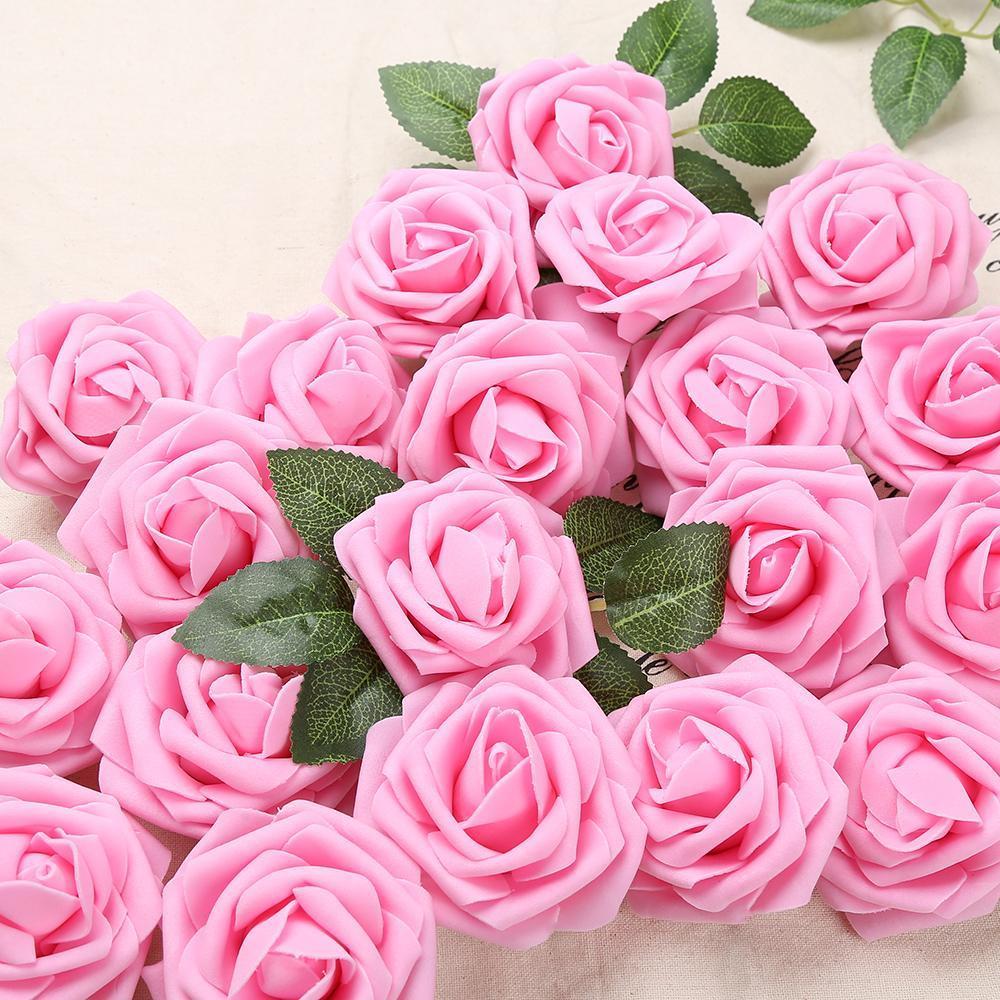 Foam Rose Heads Bulk 30pcs | DIY Wedding Baby Shower Centerpiece Party Home Decor Halloween & Valentine in 17 Colors