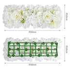 Artificial Orchid Hydrangea Flower Row Wall Panels Set of 2 | Wedding Backdrop Party Decor in White Pink Red