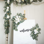 Faux Flower Swag Set of 2 | Wedding Arch Welcome Sign Reception Ceremony Backdrop Decor in White Pink Red Beige Orange