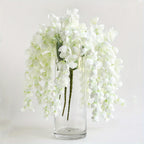 Artificial Wisteria Hanging Flower Garland 3 Pack | Wedding Arch Party Backdrop Garden & Home Decor in White Purple Blue Pink