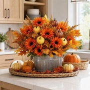Fall Sunflower Maple Leaf Basket Arrangement