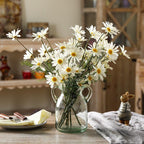 UV Resistant Artificial Daisy Wildflowers with Stems | Outdoor Garden Patio & Home Decor Greenery Shrubs in White Yellow Pink Purple