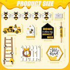 Summer Tiered Tray Decor Set | Honey Bee Gnome Wooden Signs & Yellow Truck for Farmhouse Kitchen Home Party