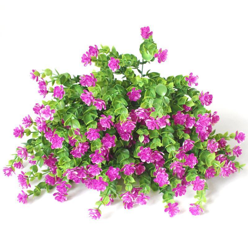 Artificial Eucalyptus and Lotus Decorative Flowers 4pcs | Wedding Flower Wall Home Garden & Party Decor in 7 Colors