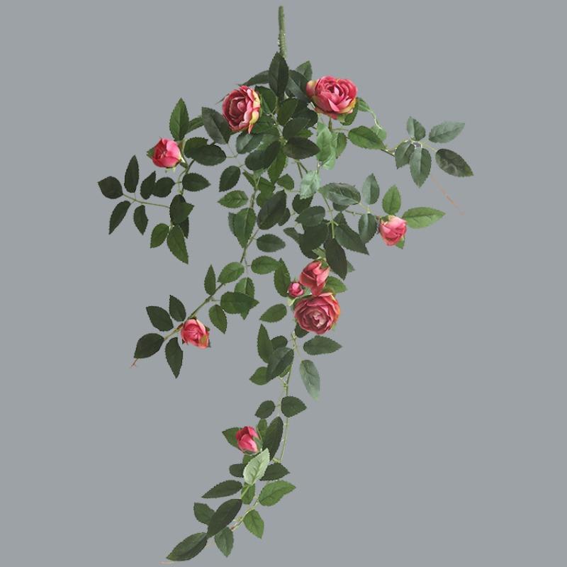 Artificial Rose Vine Garland | Hanging Floral Garland for Wedding Wall Home Decor Trellis Fence