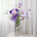 
Set of 3 artificial cosmos stems arranged in vase for home decoration