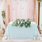 Artificial Rose Peony Flower Swag Garland with Eucalyptus | Wedding Arch Front Door Wall & Home Decor in Red Pink White 9 Colors