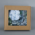 Artificial navy blue flowers with stems for outdoor weather-resistant decor