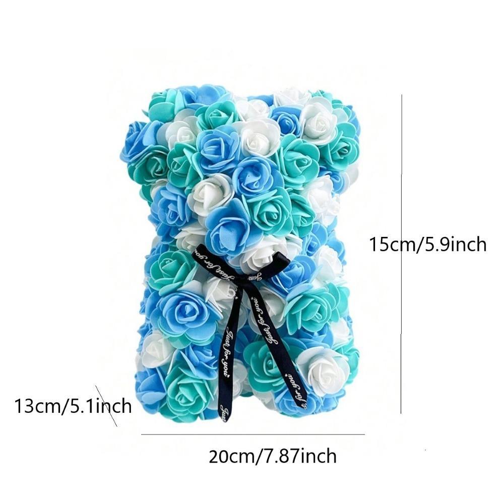 Foam Rose Teddy Bear with Gift Box |5.9" Valentine's Day Birthday Gift for Her