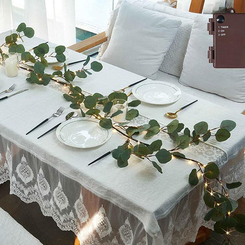 Battery Operated Lighted Olive Garland with Fairy Lights | Christmas Fireplace Mantle Indoor & Outdoor Decor Style A B