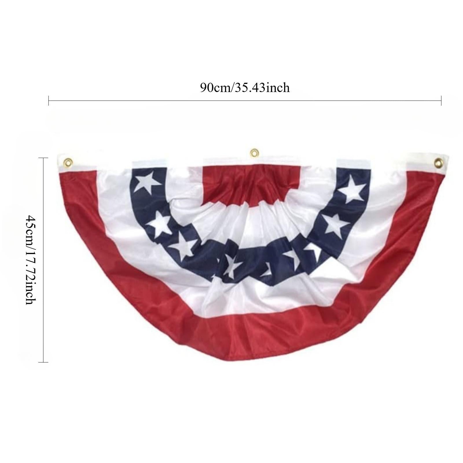 USA Half Fan Flag Bunting for Independence Day, Pleated American Flag Banner, Sector Fan Flags for Party and Outdoor Decor